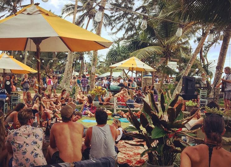 Live band on the garden stage