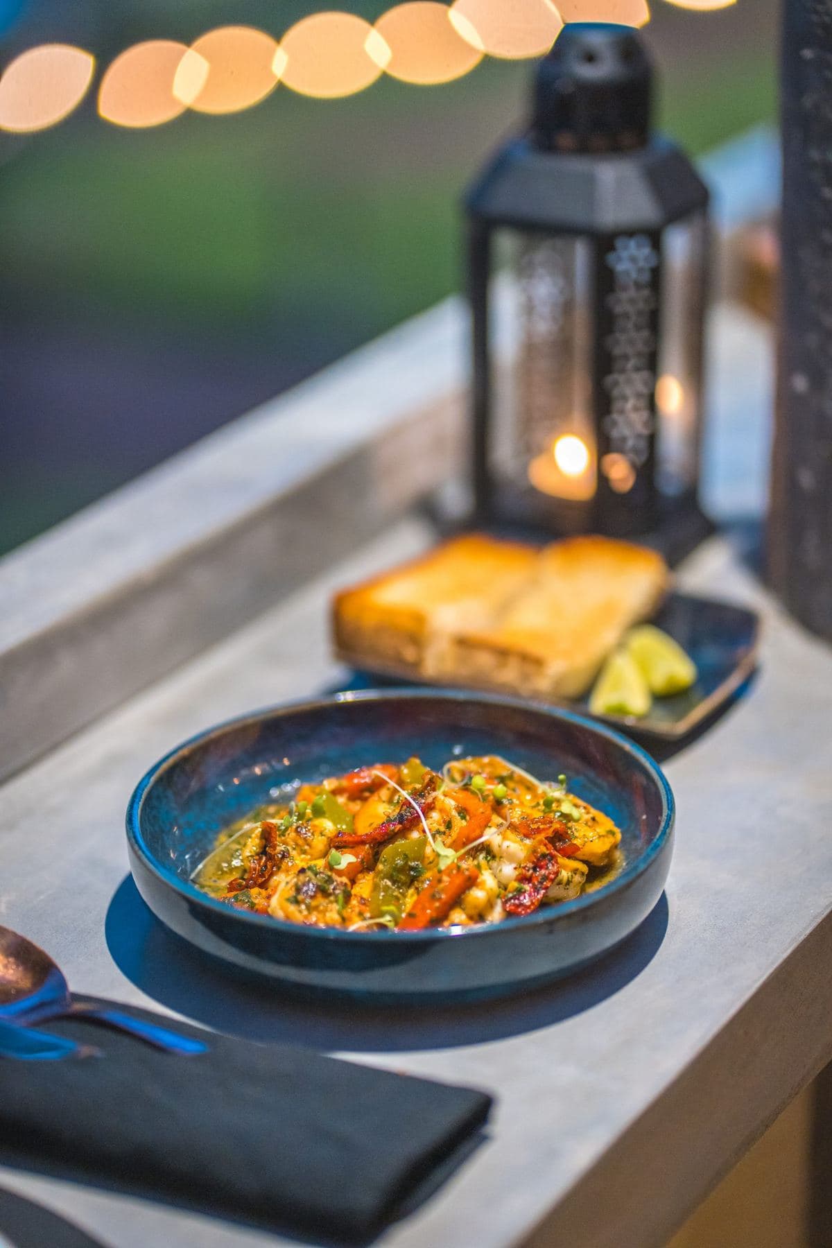 Curry at the rooftop bar